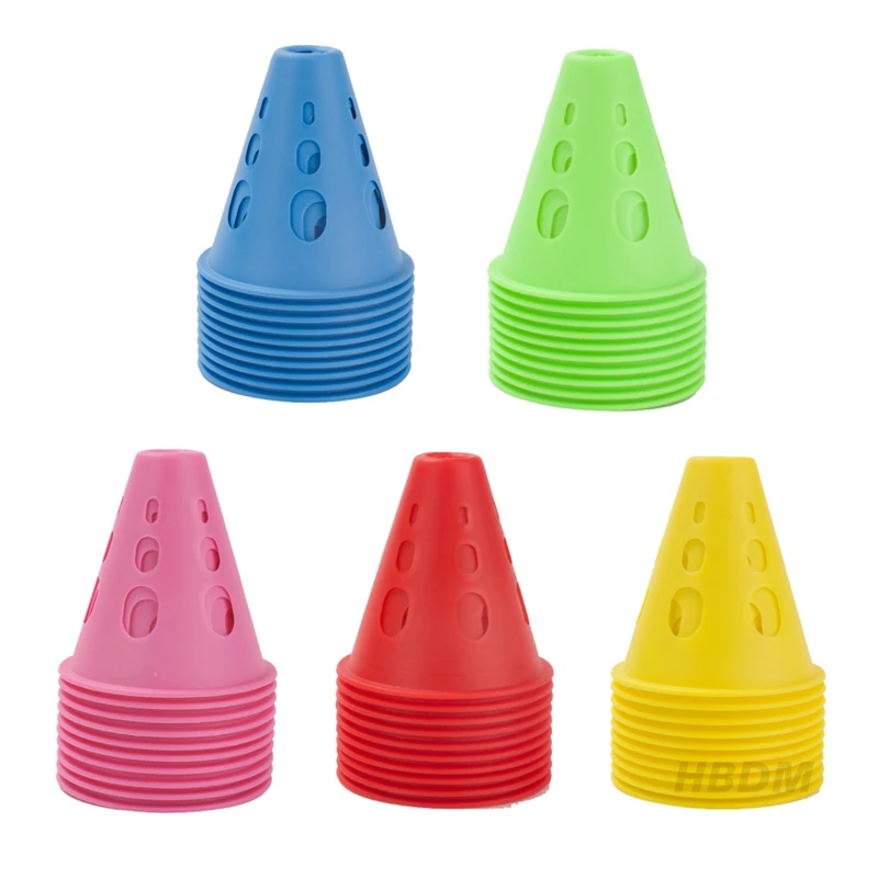 1/10/20Pcs Hollow Winddicht Roller Schaatsen Stapel Skate Markering Training Road Cone Schaatsen Post Voetbal rugby Sport