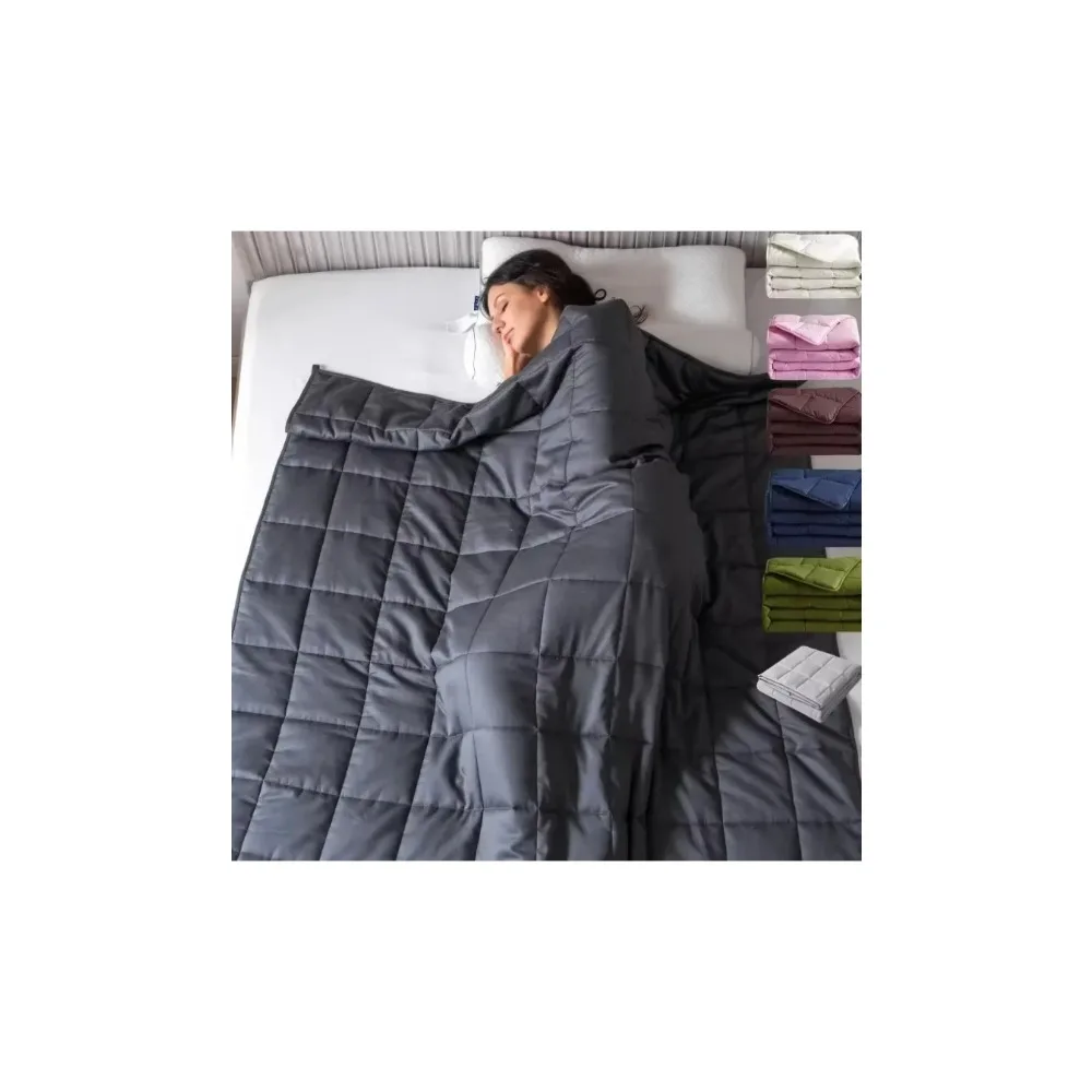 بطانية مرجحة 15 رطل 20 رطل 25 رطل للبالغين، بطانية جاذبية ثقيلة لتخفيف القلق والتوحد، علاج مرجح للتبريد