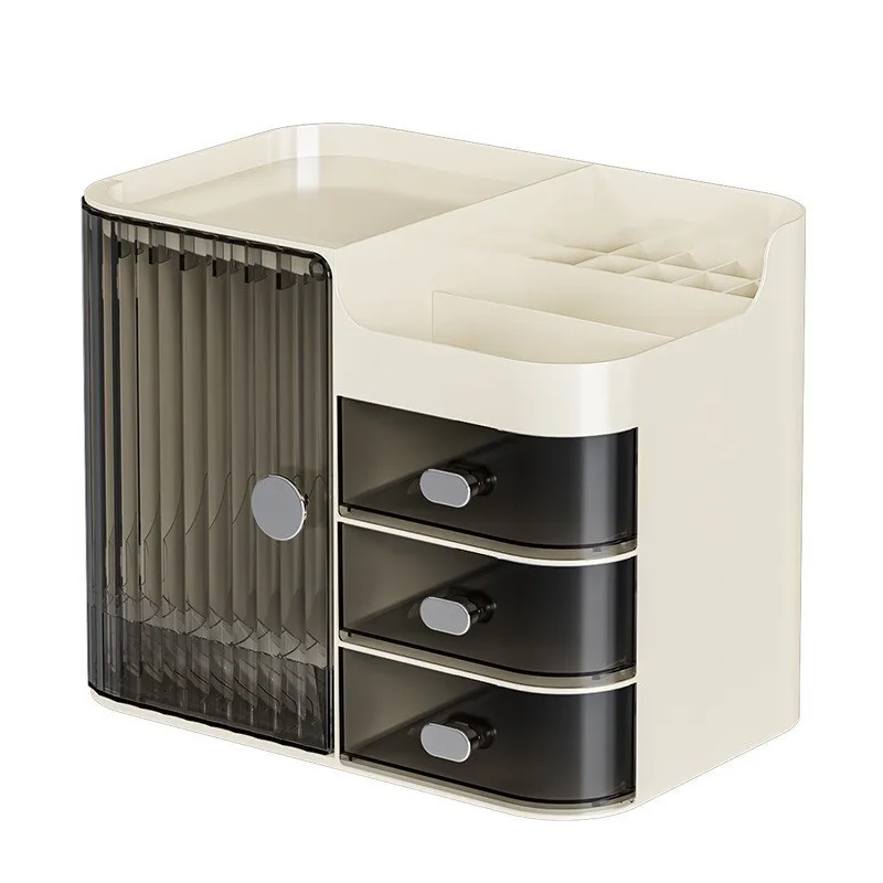 Cosmetic Organizer Makeup Storage Box Drawer Layers Luxury Desktop Storage Cabinet Table Dustproof Lipstick Powder Storage Box