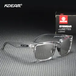 KDEAM-gafas de sol cuadradas para hombre y mujer, lentes fotocromáticas polarizadas de gran tamaño, a la moda, edición mejorada