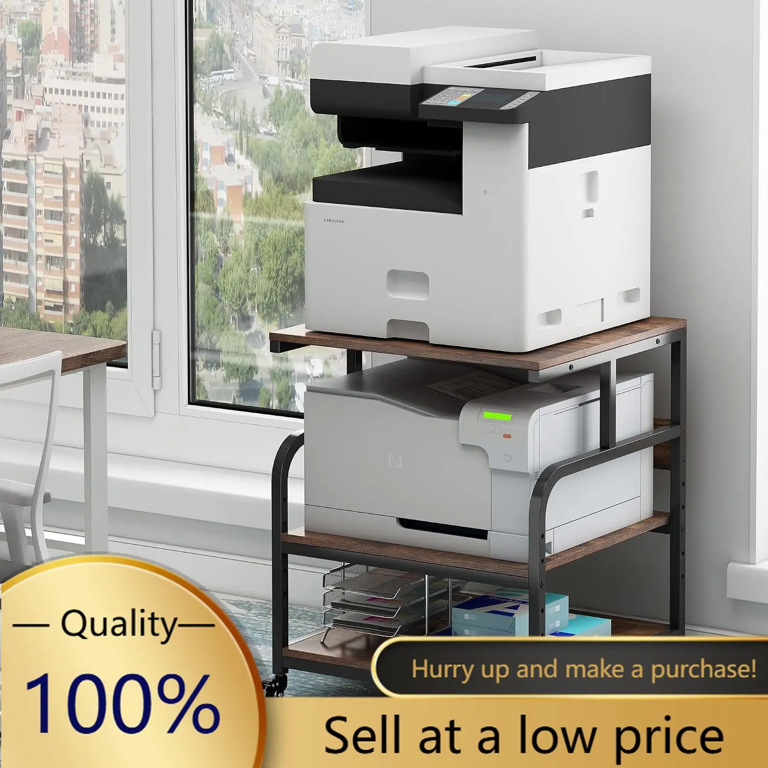 Extra Large 3D Printer Stand Table with Adjustable Storage Shelf