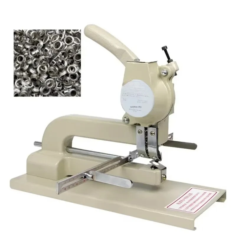 Manual operated semi-automatic hollow button label pneumatic punching