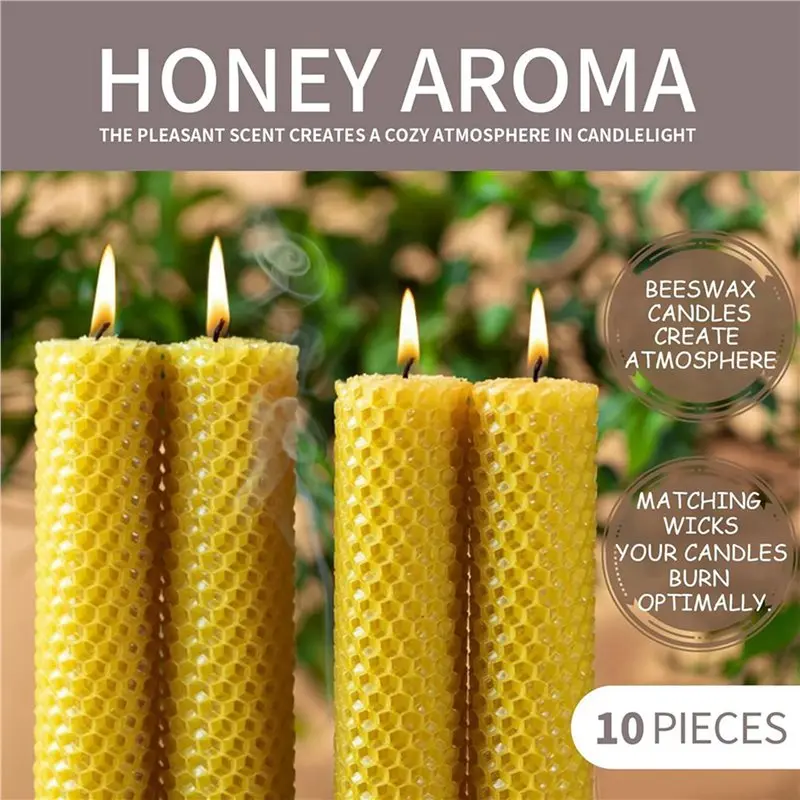 ABLK 30 Pieces 100% Natural Beeswax Candle Making Kit, Honeycomb Texture DIY Beeswax Candle Craft Set