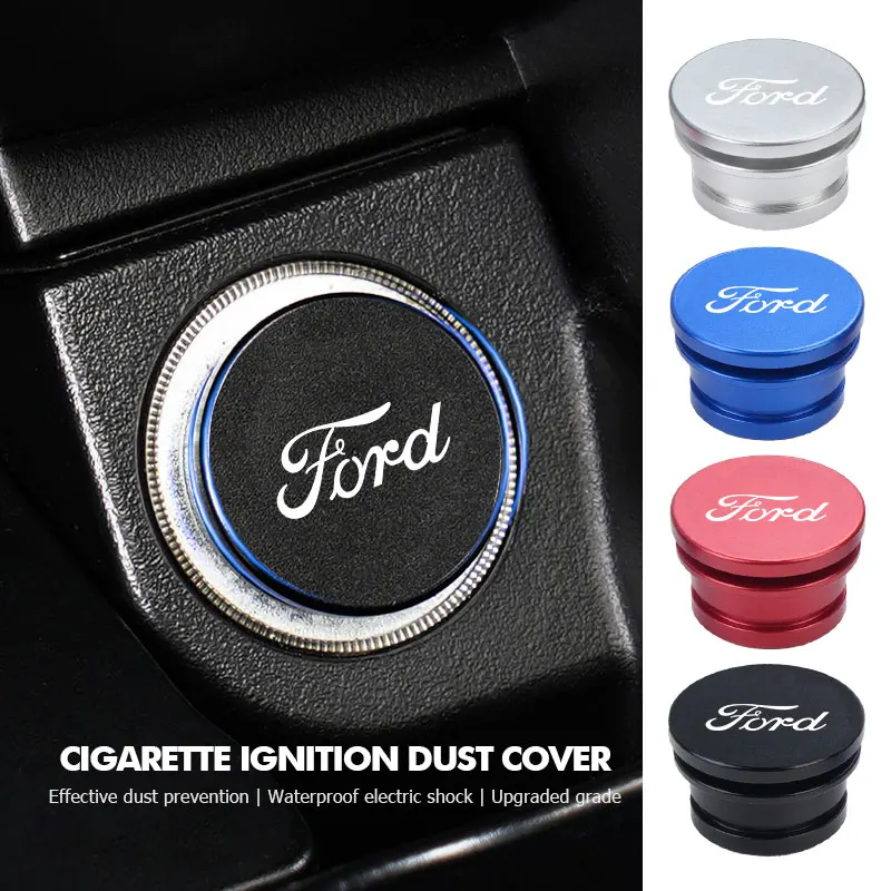 Tapa de encendedor de cigarrillos de coche de aleación de aluminio, accesorios para Ford Escort KA Flex Everest KA Expedition Falcon Fusion