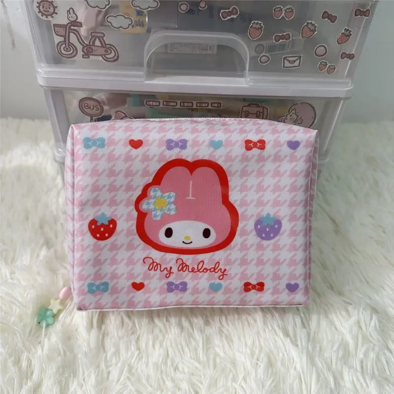 Sanrio Kuromi My Melody Makeup Bag Cinnamoroll Hello Kitty Cartoon Cute Waterproof Student Portable Toiletry Bag Kid Gift