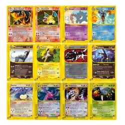 1996 Pokemom E-Card Flash Sammelkarten Charizard Houndoom Forre tress Machamp Ptcg Proxy Karten Folie Karten Kinder Spiel Spielzeug