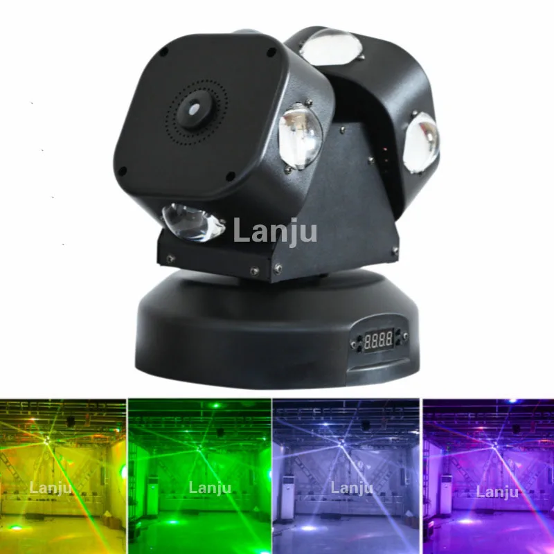 New 120W LED 2-head Fenghuo Wheel Moving Headlight Mini DMX RGB Laser Light DJ Disco Stage Wedding Music Party Bar Stage Light