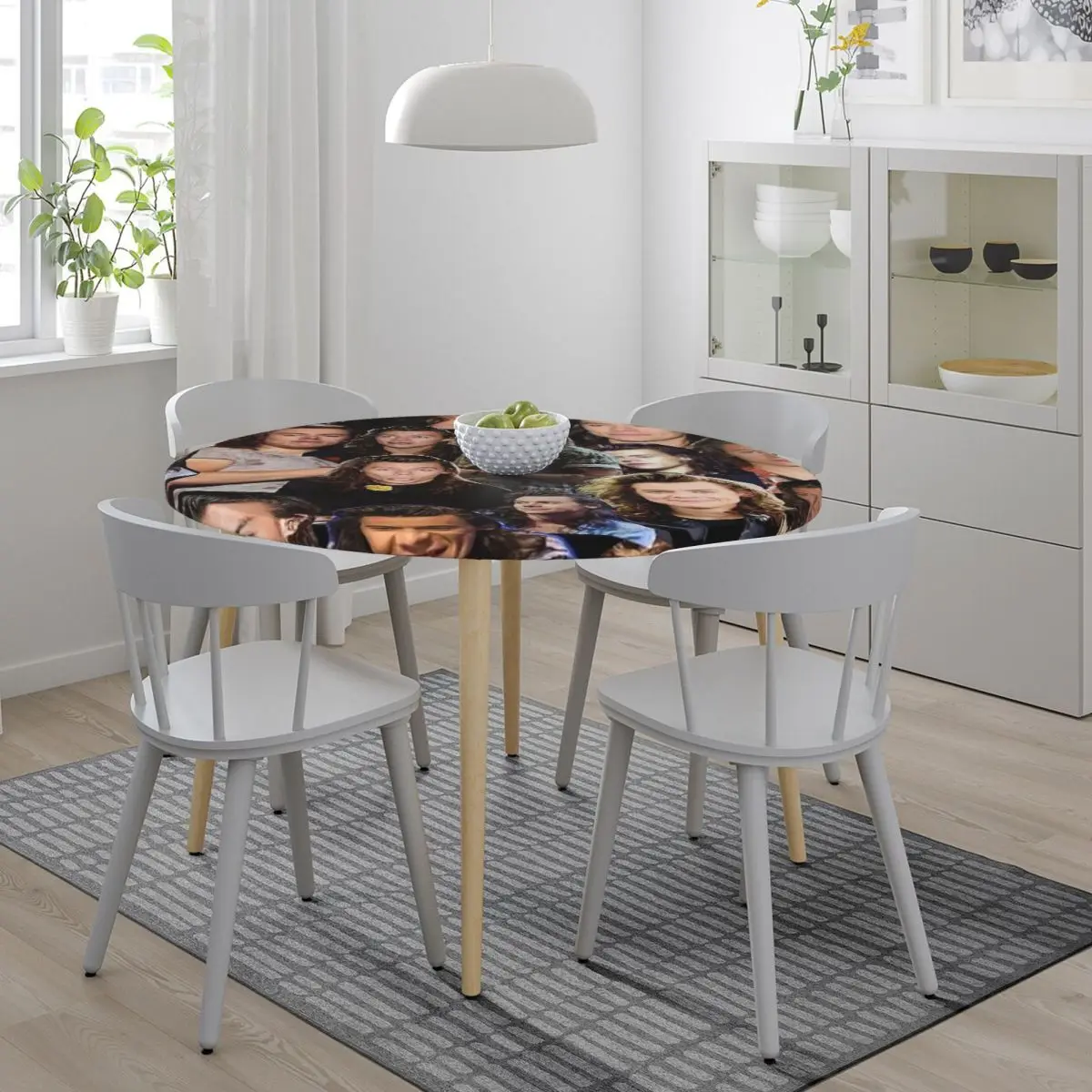 Harrystyles Waterproof Round Tablecloth Oilproof Table Cloth for Kitchen Events Dining Table Cover