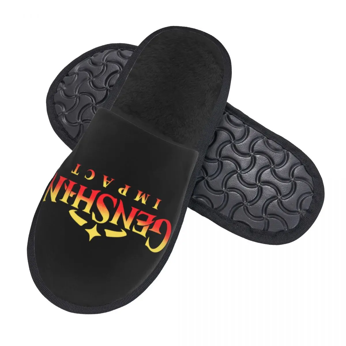 Custom Genshin Impact Logo Comfort Scuff Memory Foam Slippers Women Anime Manga Game Spa House Shoes