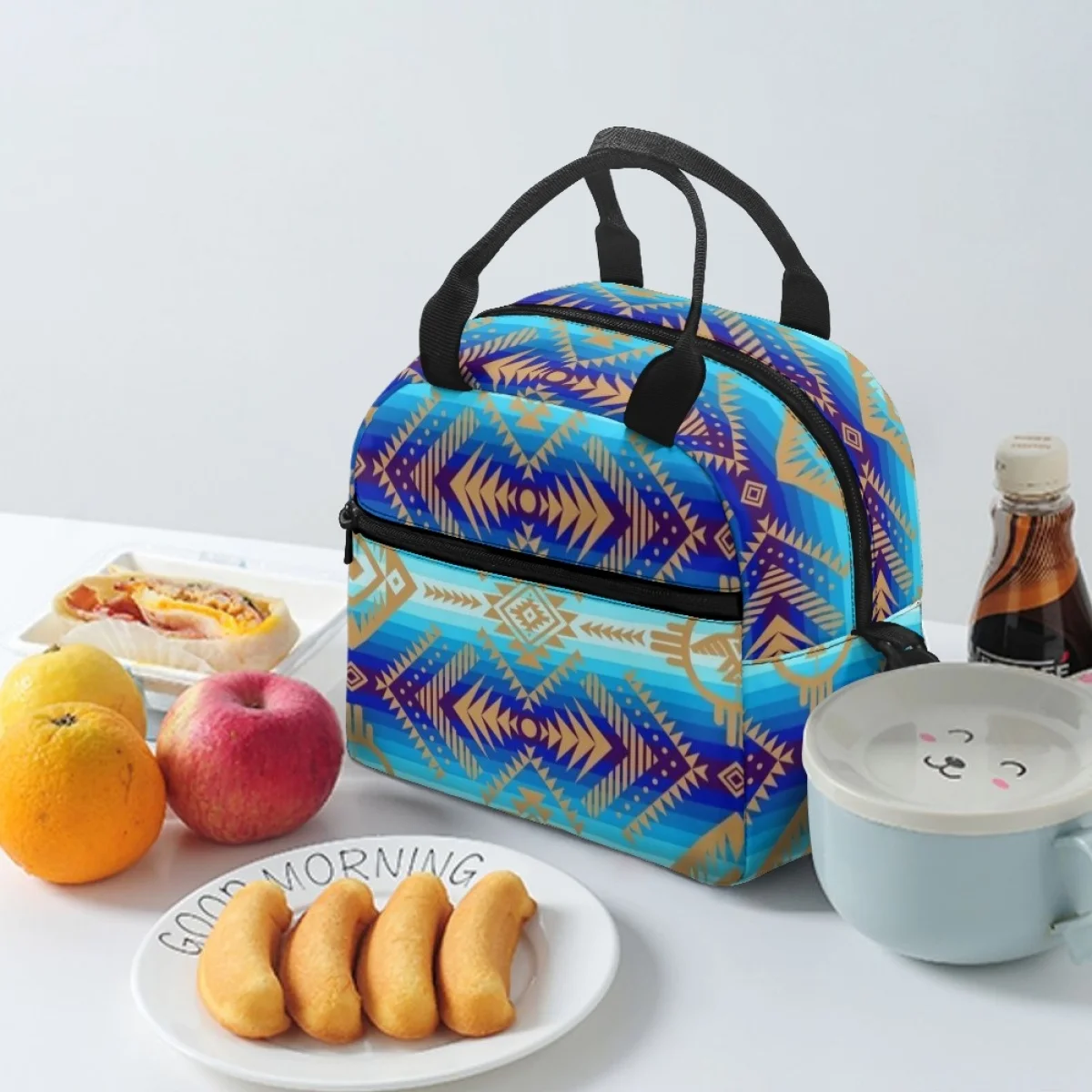 FORUDESIGNS Best Aztec tas makan siang anak-anak, kemasan makan siang isolasi paket termal tahan air ringan