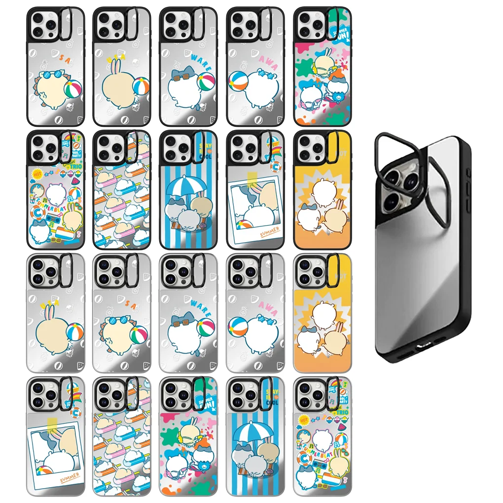

Summer Fun Pool Party Lens Stand Mirror Magnetic Phone Case Cover for IPhone 14 15 16 Pro Max Case