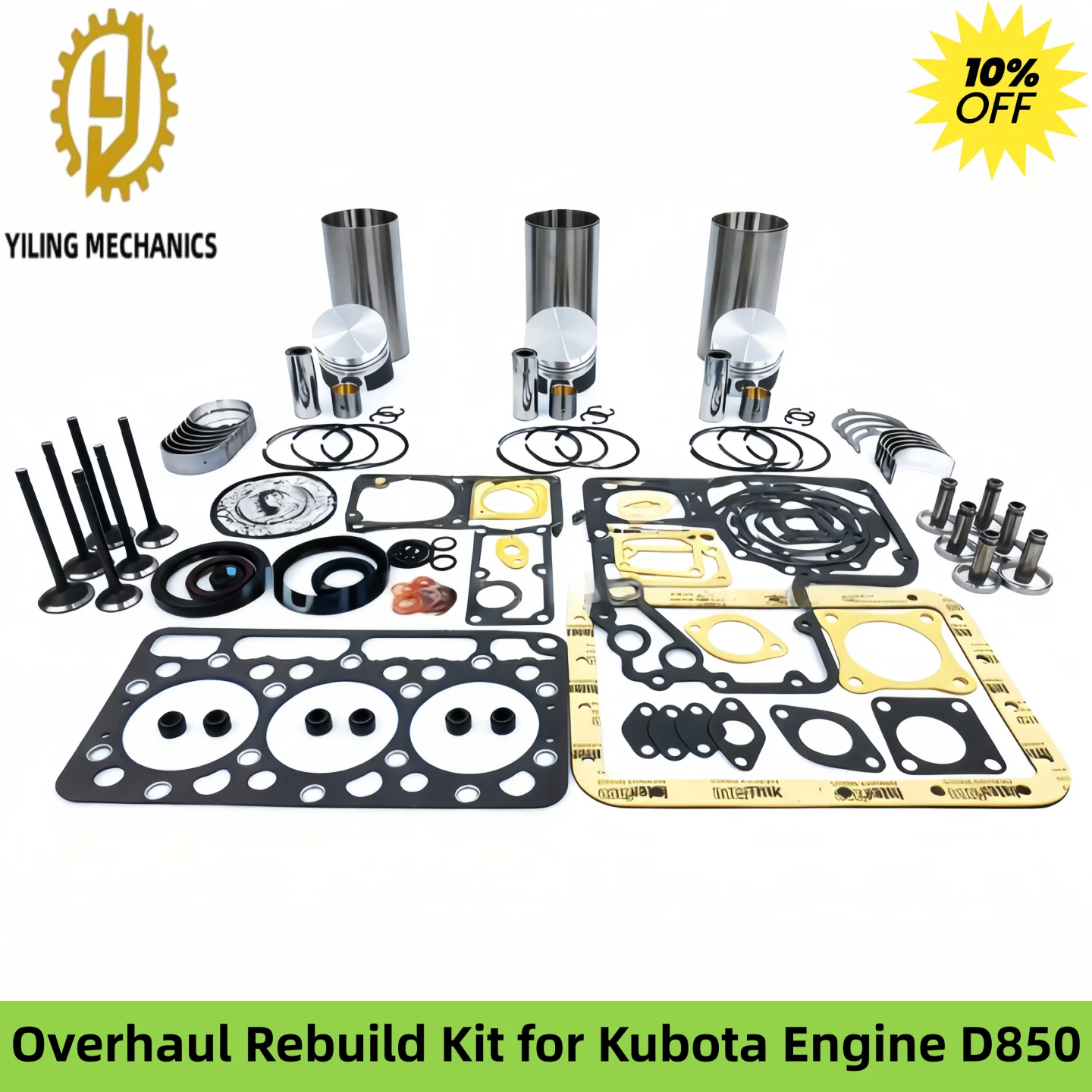 Комплект для ремонта двигателя Kubota D850 D850BH трактор B40 B1400 RX1900 B1550E B1502 B1550 B6200E Bultra B1-15