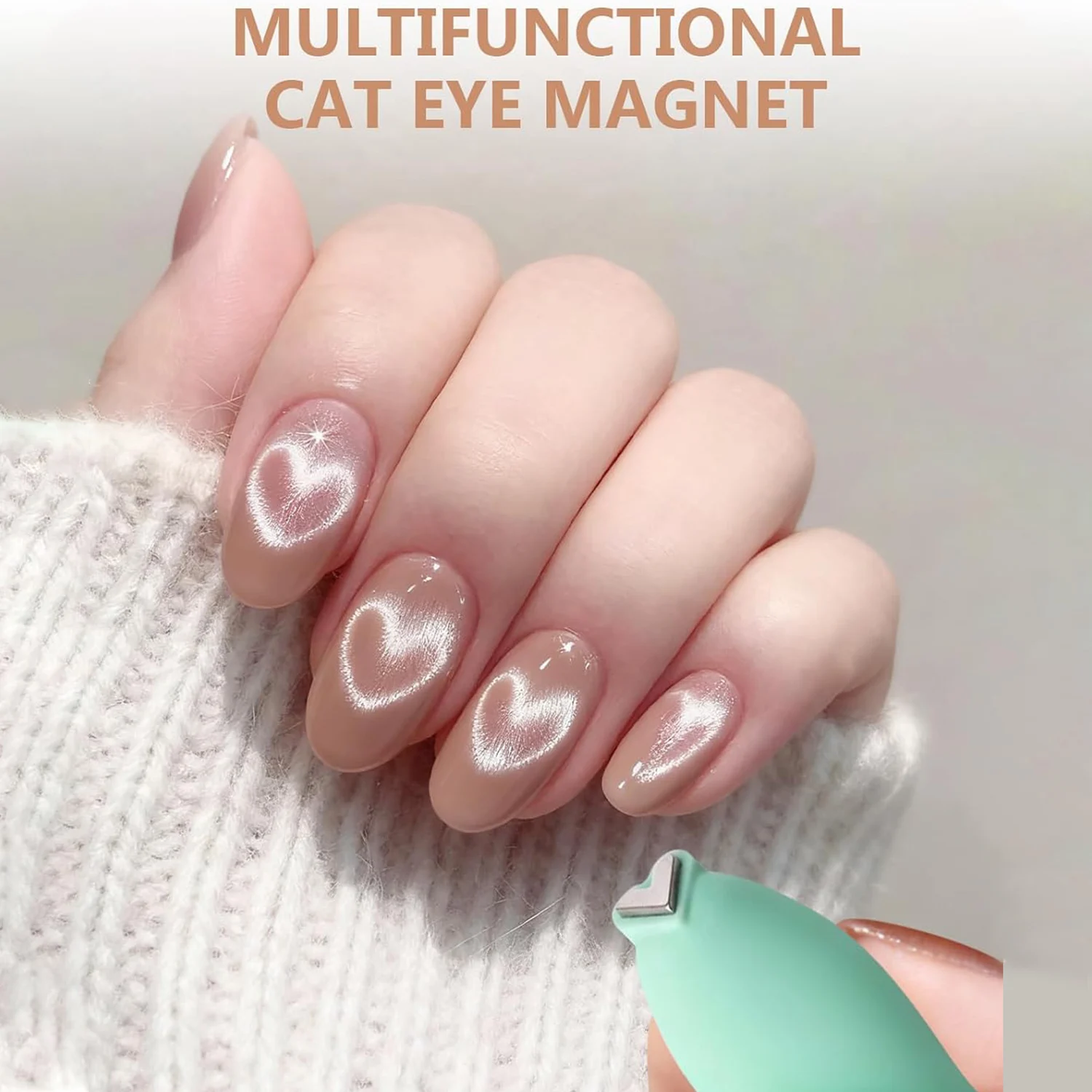 Ebanku9 9-częściowy zestaw magnesów do paznokci typu kocie oko, magnesy 3w1 odpowiednie do paznokci, naklejki magnetyczne kocie oko, narzędzia do zdobienia paznokci, akcesoria do nail artu