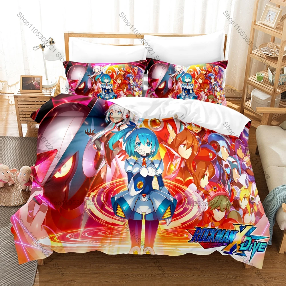 Personality Classic Game Mega Man X DiVE Bedding Duvet Cover Set New Bed Linen All Sizes Gamer Theme posciel 200x220 komplet