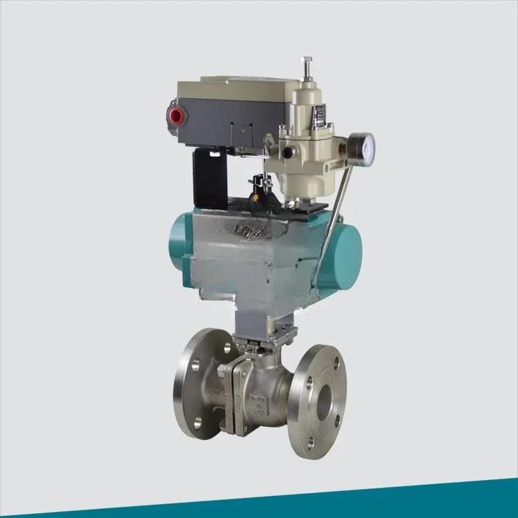 

CF8 pneumatic shut-off valve adjustable ball valve with 4-20MA