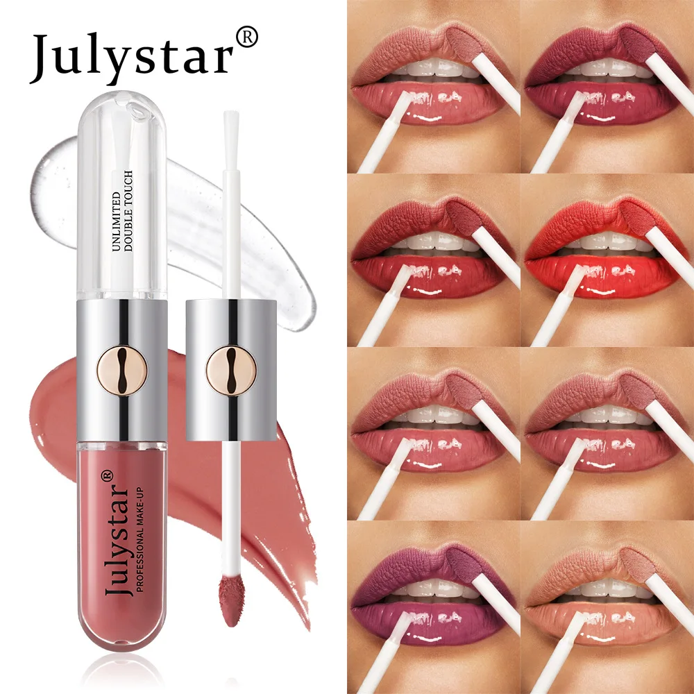 Dual-Ended Lip Gloss & Lip Oil, High-Shine Mirror Finish, Smooth Color Payoff, Long-Lasting Transfer-Resistant Glossy Lip Makeup