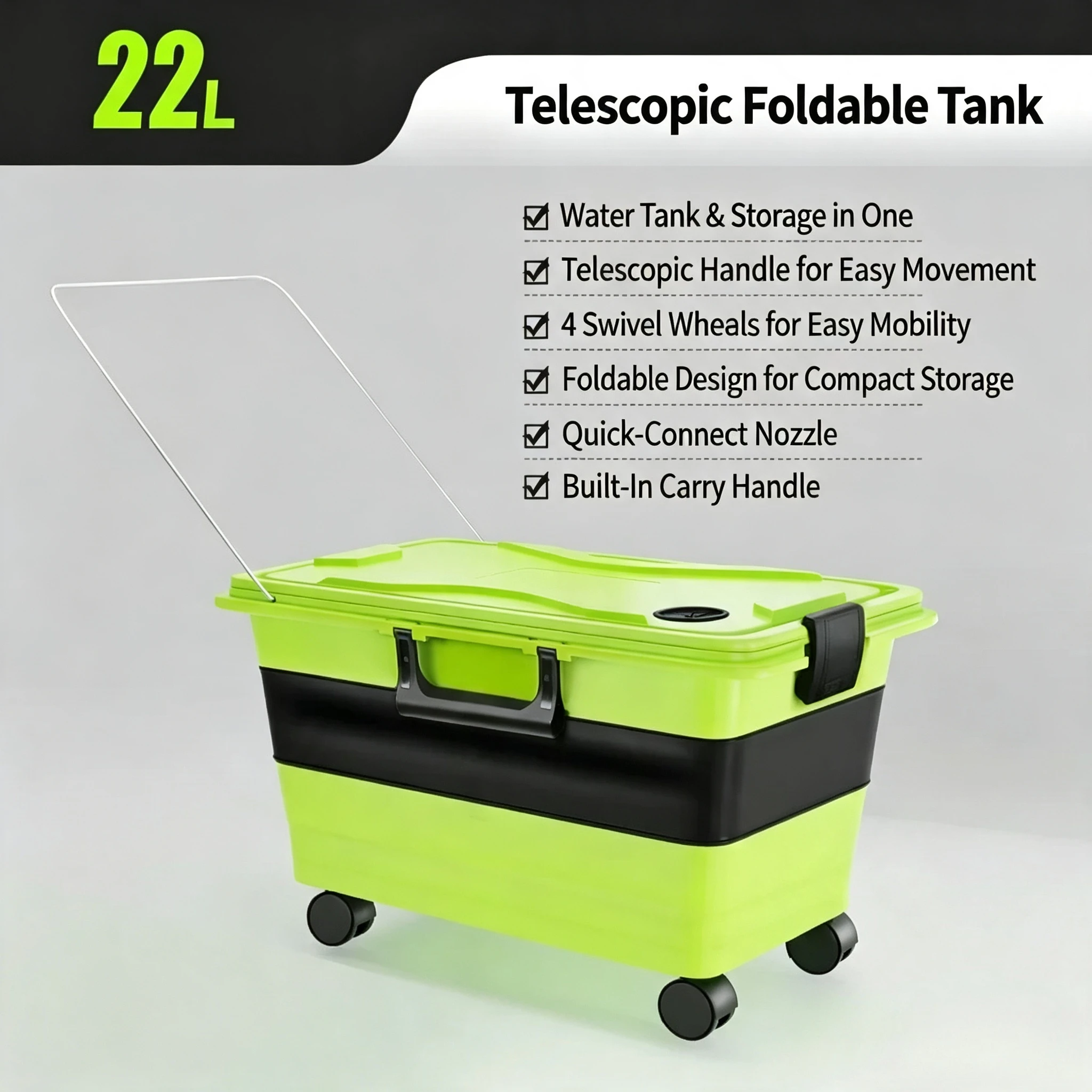 22L Foldable Car Wash Bucket Portable Space Saving Collapsible Cleaning Water Pail Multifunctional Mobile Washing Tool image 4