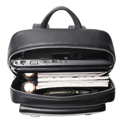 LUOKIR 여행용 정품 가죽 배낭, 대용량 비즈니스 통근 노트북 가방, 트롤리 슬리브 포함, 유니섹스 신제품 Best5