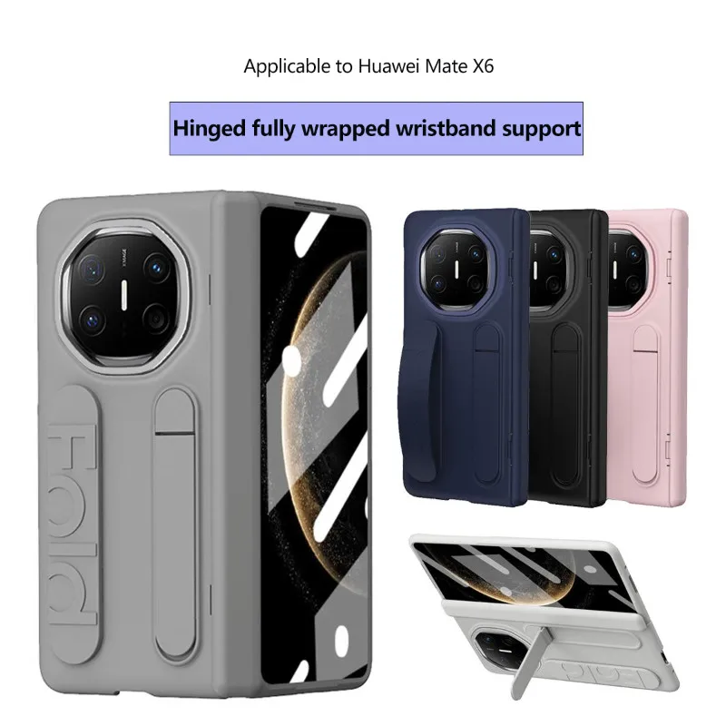 

Silicon Wrist Strap Invisible Bracket Case For Huawei Mate X6 X5 X3 5G MateX6 MateX5 MateX3 Shockproof Hard PC Cover