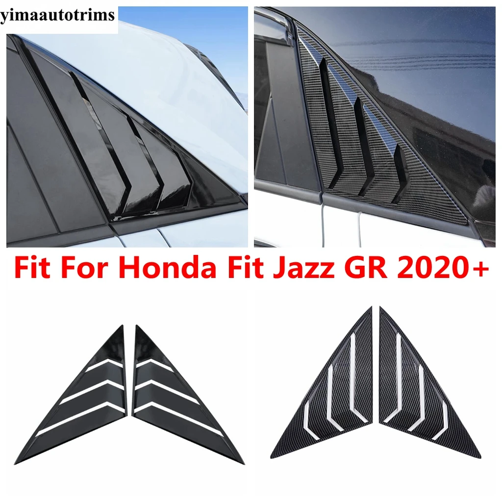 

Car Rear Window Louver Shutter Side Vent Cover Trim Carbon Fiber / Black Accessories Exterior For Honda Fit Jazz GR 2020 - 2022