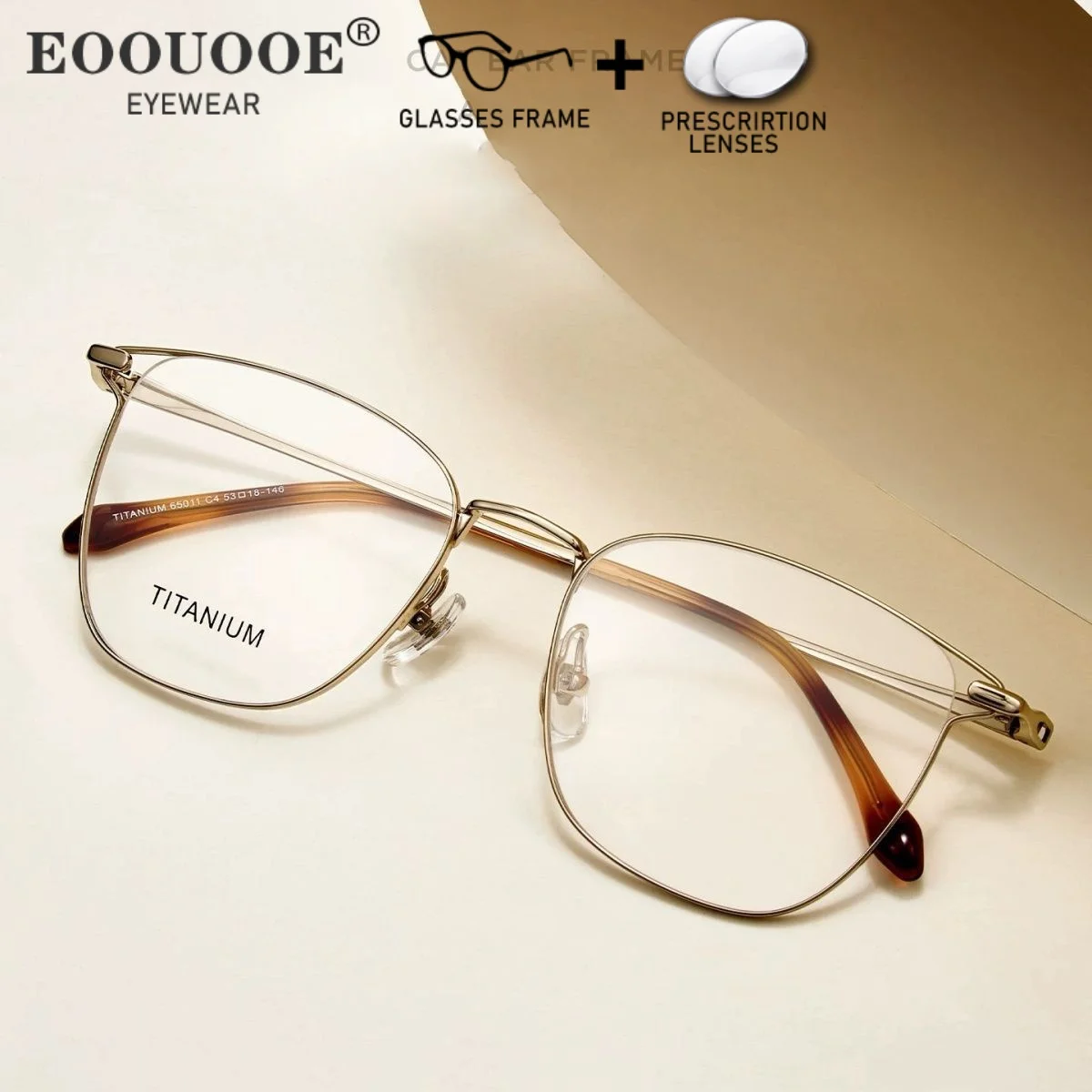 

Eoouooe Women Fashion Cat Eye Design Glasses Ultra light Frame Myopia Prescription Lenses Progressive Gold Optical Eyewear