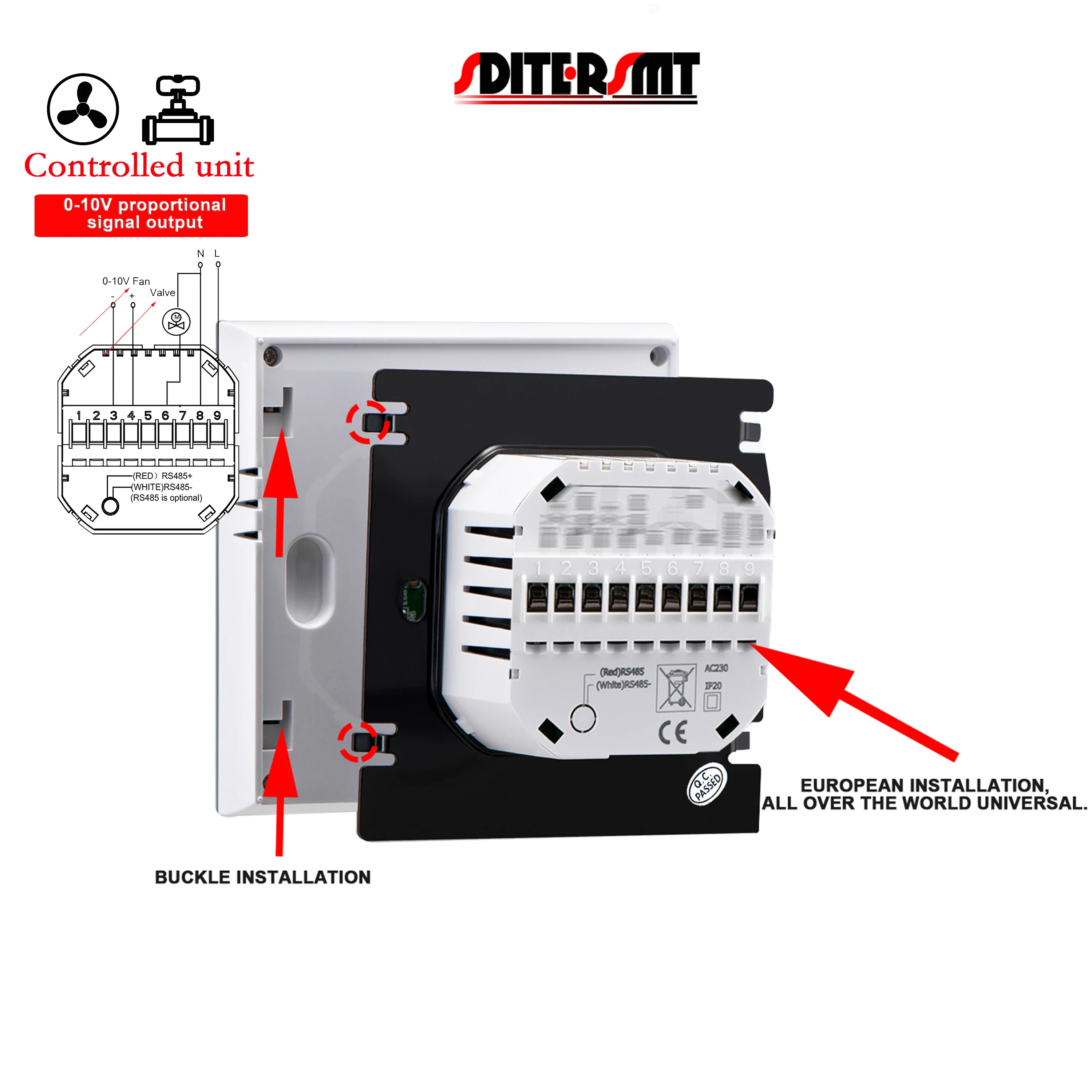 TUYA WIFI/RS485&MODBUS Protocolo Air Conditioner Thermostat Control for Analog  0-10V Fan/Switch NO Work 24V 120V 220V