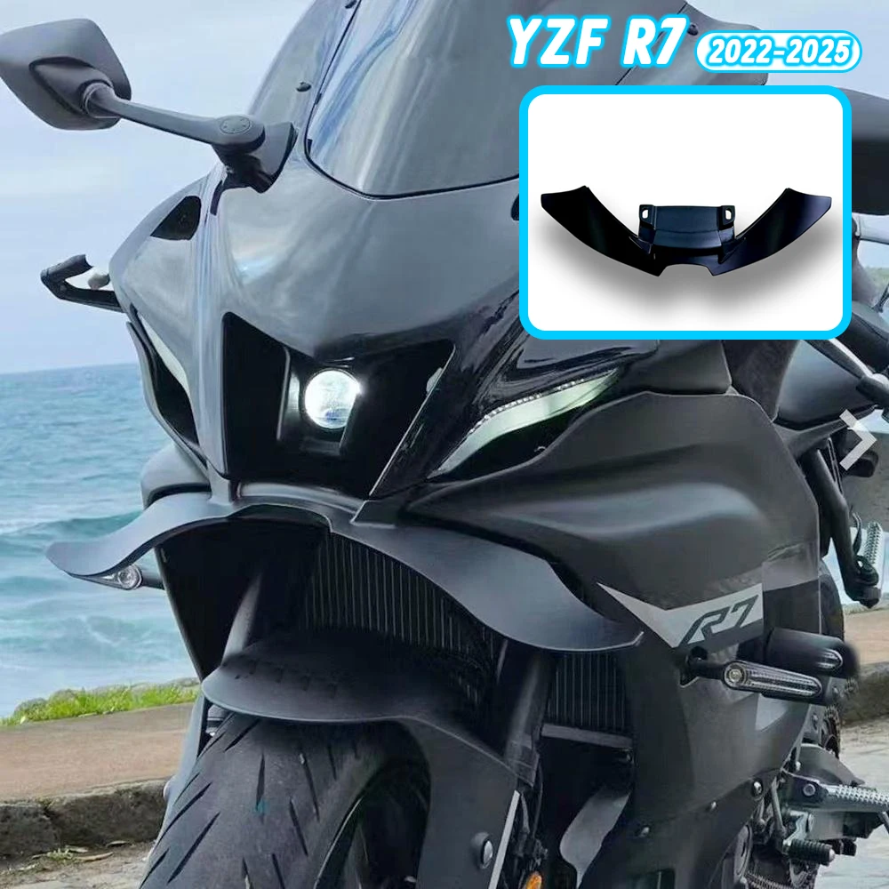 

For YZF R7 2025 Motorcycle Downforce Naked Frontal Spoilers Winglet Aerodynamic Wing Front Spoiler Kit R7 2022-2025