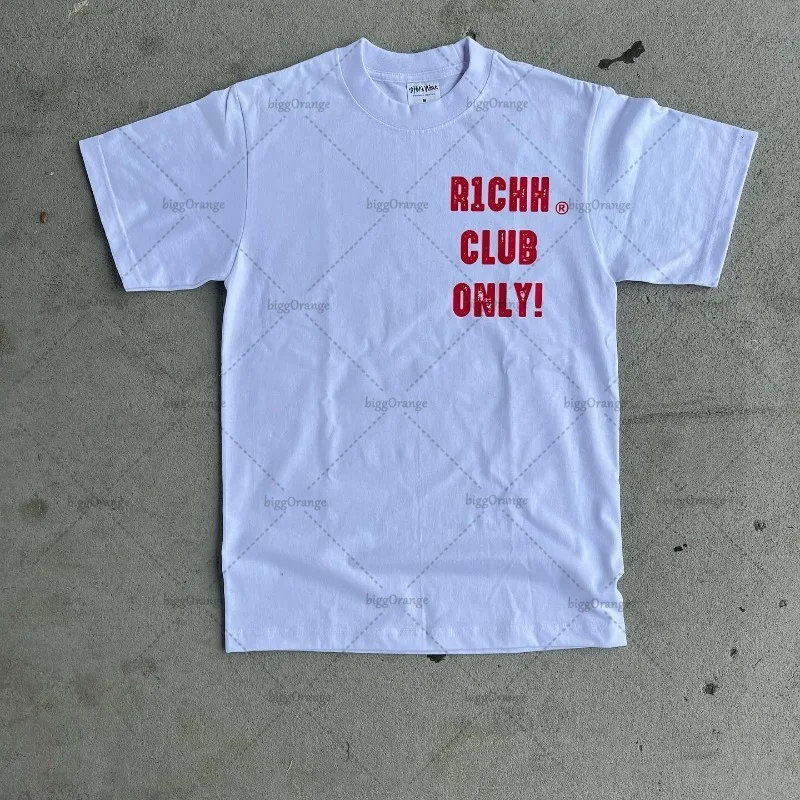 American High Street All-match Tops MenGothic Punk Lip Pattern Printed Oversized T-shirt Y2K Harajuku Trendy Loose Short Sleeves