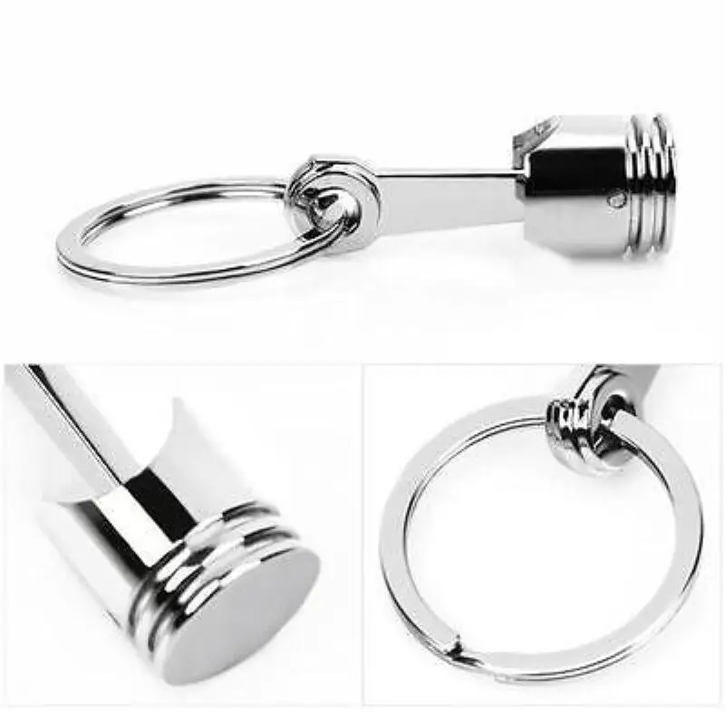 Zinc Alloy Engine Silvery Piston Key Ring Chain Keychain Key Fob Wholesale Silver Color Available European For Men Gift Trinkets