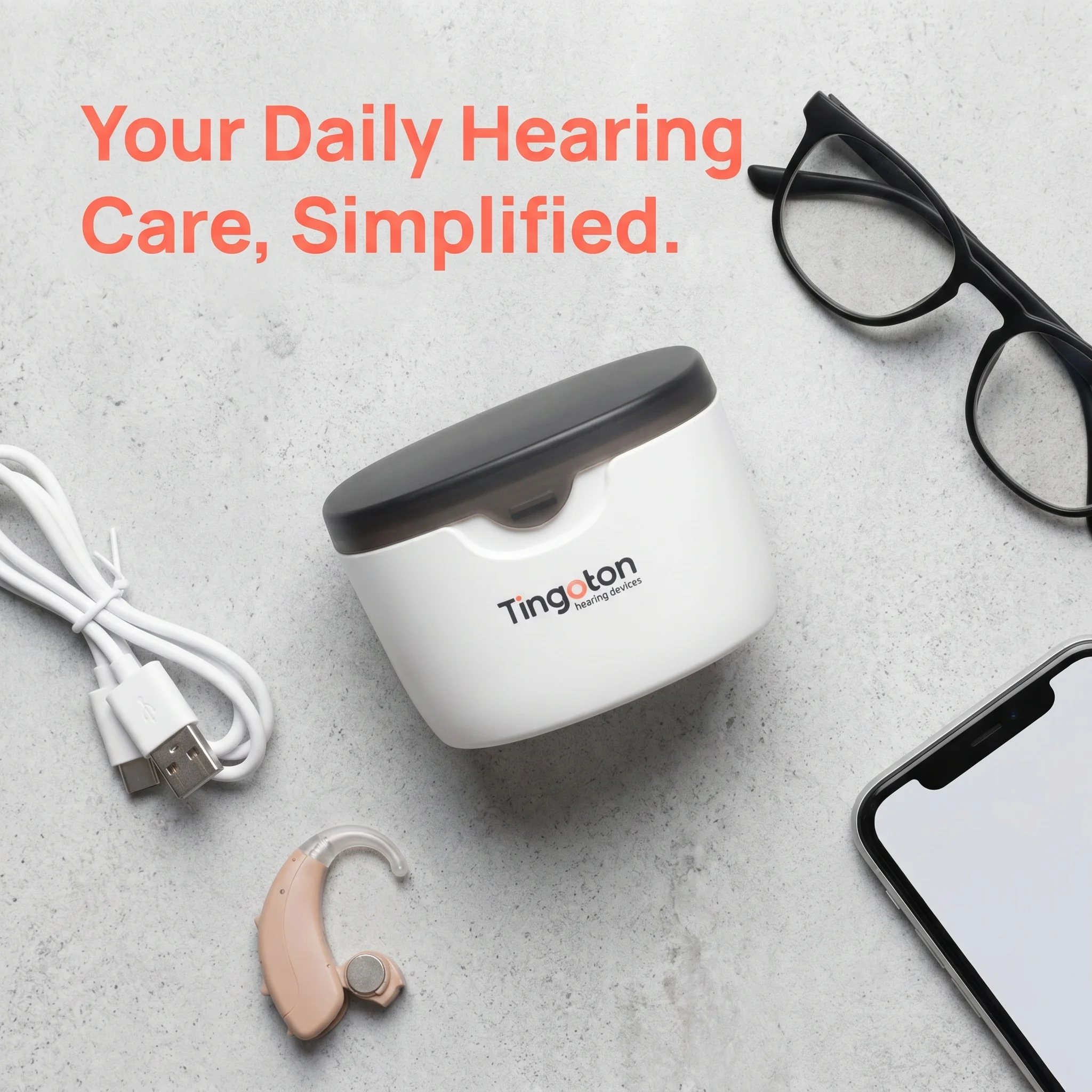 Portable Hearing Aid Dehumidifier Dry Box Efficient Sweat Moisture Removal Hearing Aid & Sound Amplifier Daily Maintenance Kit