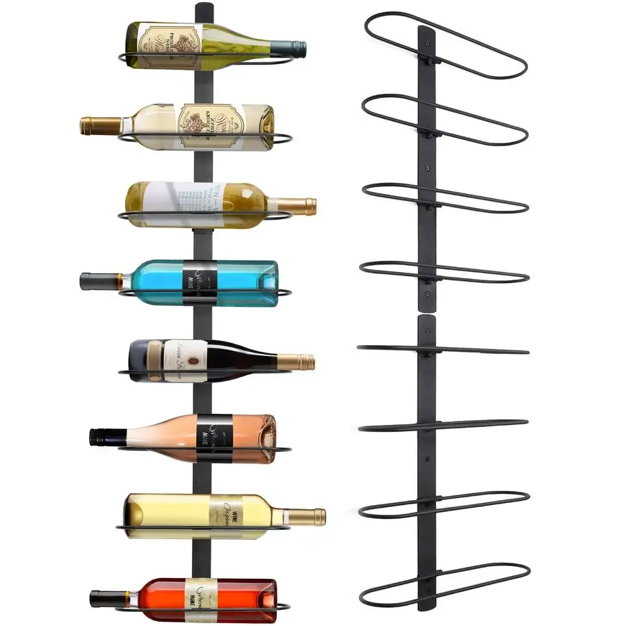 

Rack Wall Mounted 8 Bottles Wine Bottle Holder Hanging Bar Liquor Storage Organizer of Cabinet Kitchen Designed for SpaceSaver 8