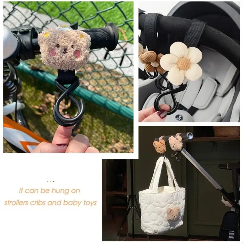 T8UD Haken Kinderwagen Haken Kinderwagen Clip und 360 Grad Schlaufe zum Aufhängen Tasche Geldbörse Kinderwagen Clip