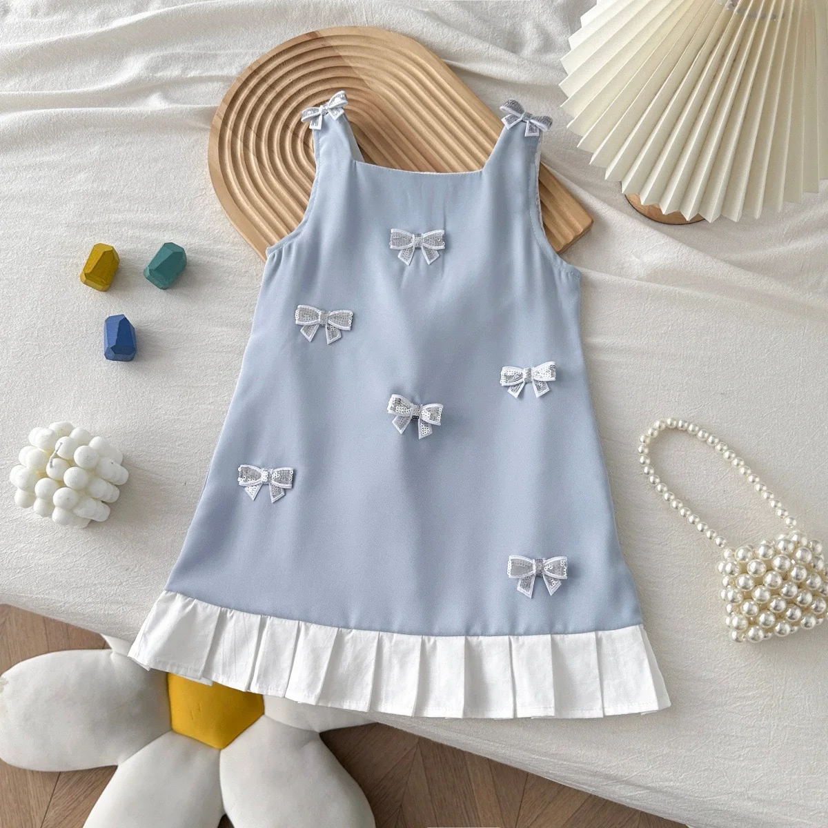 Girls Dresses Summer 2026 New Chirldren Vest Sleeveless Dress For Baby Birthday Party Clothes Kids Princess Costume Cute Dress