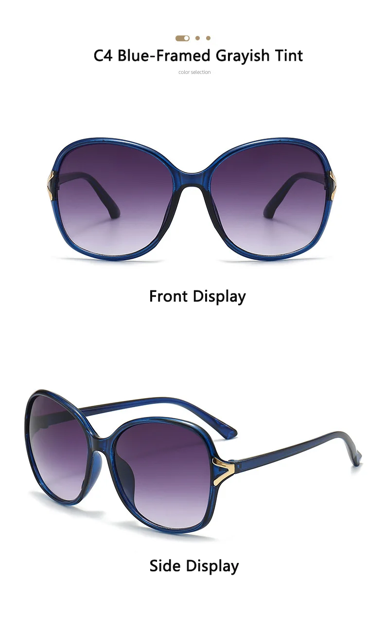 Neue modische High-End-Retro-Sonnenbrille mit Gesichtsverstärkung, kleiner UV-Schutz, der große Sonnenbrille für Damen 2605 fährt – Detail 12