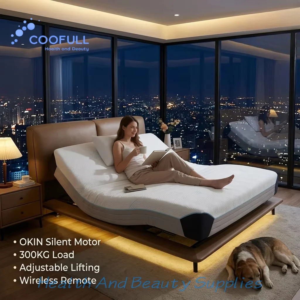 Coofull Airbag Vibration Massage Adjustable Electric Bed With Cradle Mode APP Control Foam Mattress for Home Care OEM Factory