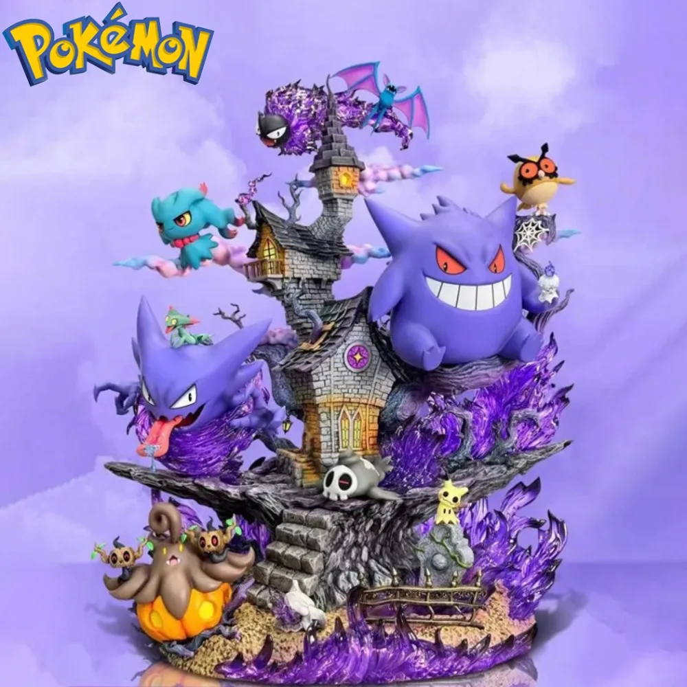 32cm Ainme Pokemon Figure Gengar Evolution Family Action Figures Pvc Statue Desktop Ornamen Collection Model Toys Gifts