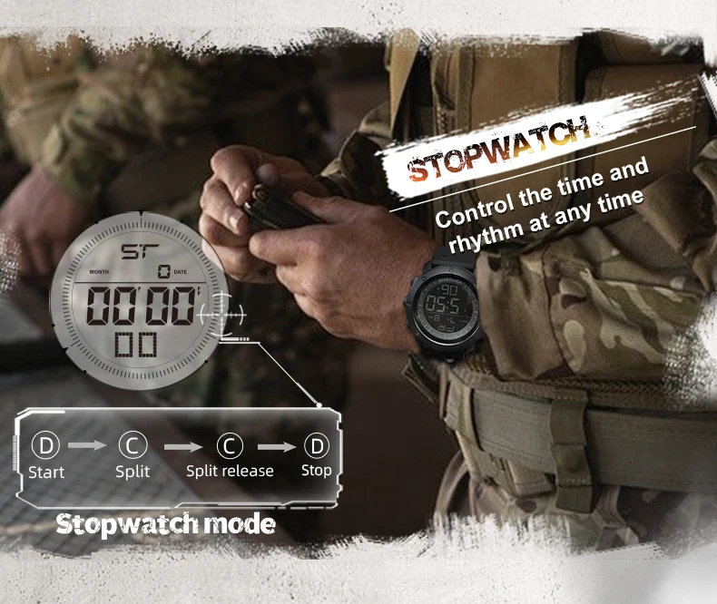 NORTH EDGE Herren Digitaluhren Armee Militär Weltzeit Alarm Sport Stoppuhr Für Männer Wasserdicht 50 Mt Armbanduhr 2022 Relogios – Detail 5