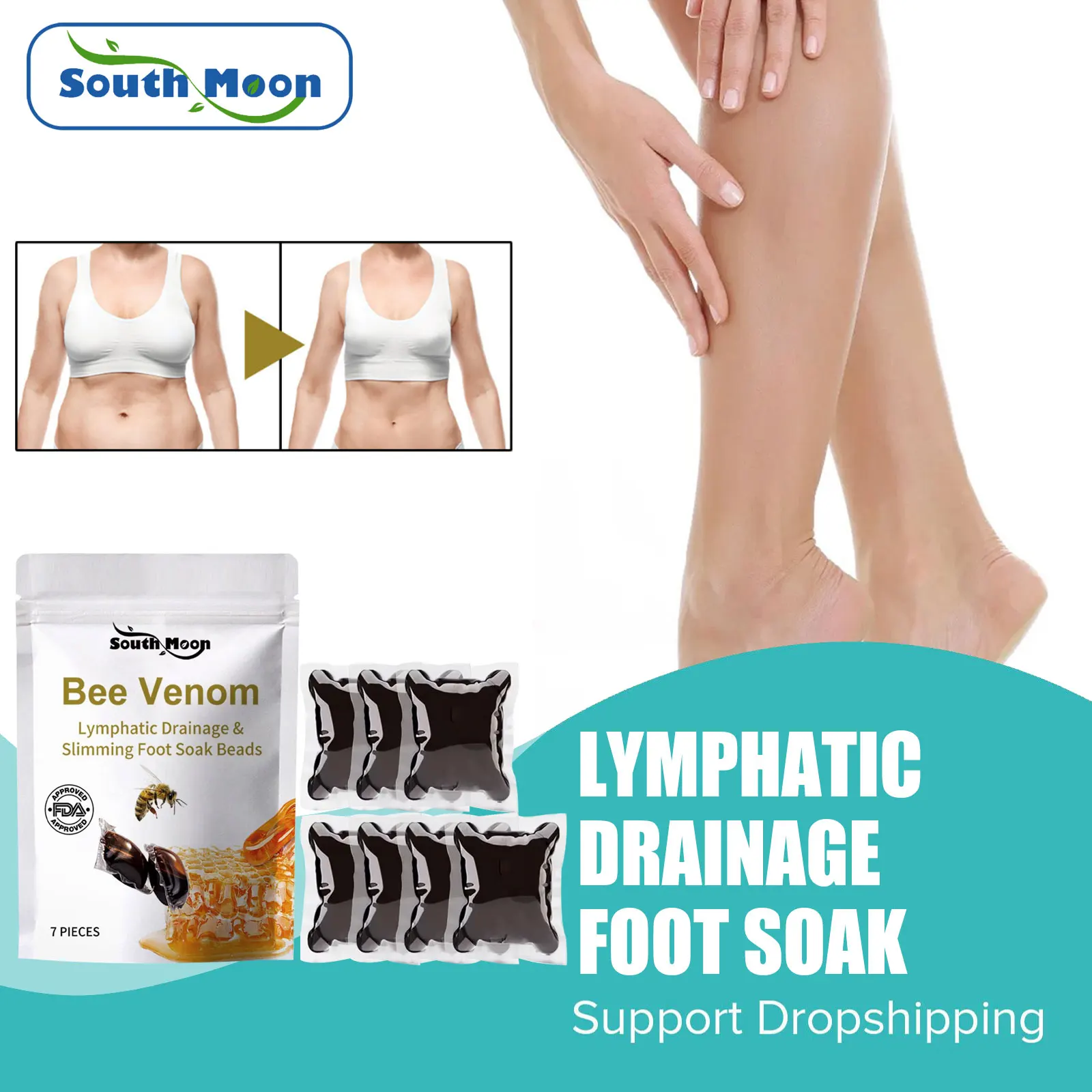 

South Moon Lymphatic Detox Foot Bath Slimming Anti Insomnia Relief Leg Swelling Varicose Veins Treatment Foot Cleansing Soak Gel