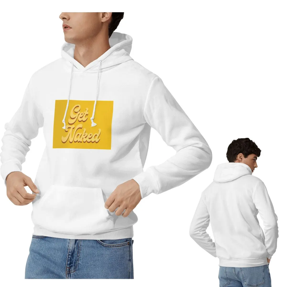 

Get Naked - Typography Mustard Hoodies Men's Women Casual Pullover Sweatshirt Hip Hop Long Sleeve Streetwear Autumn Winter