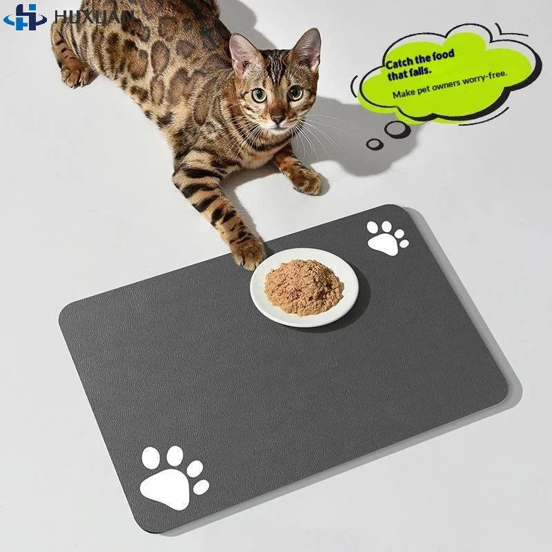 Diatomite Absorbent Pet Placemat for Food Water Bowl, Waterproof Quick-Dry Non-Slip Rubber Backing Dog Cat Mat