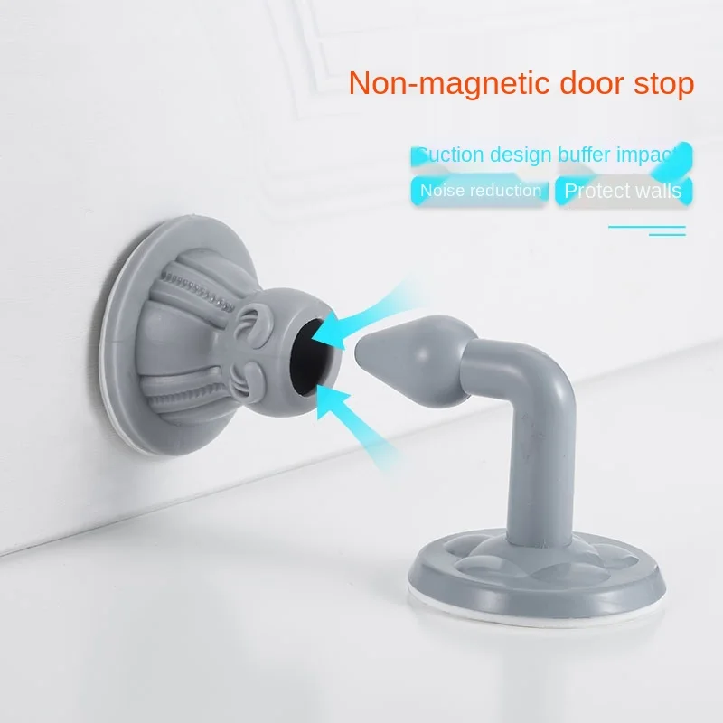 Silicone Door Stopper Punch-Free Bathroom Floor Door Stopper Door Absorber Floor Knob Wall Door Stopper Rear Anti-Collision