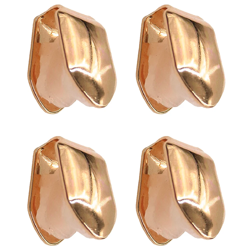 

4pcs Plated Teeth Grill Caps Environmental Copper Dental Accessories Teeth Grill Caps for Parties Concerts Gifts