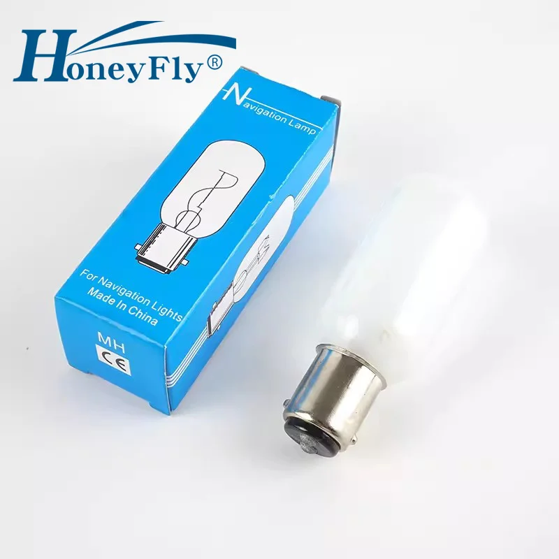 HoneyFly 5pcs BA15D Marine Lamp Bulb 24V/110V/220V 40W Frosted T25Navigation Tungsten Wire Lighting Instrument Indicator Light