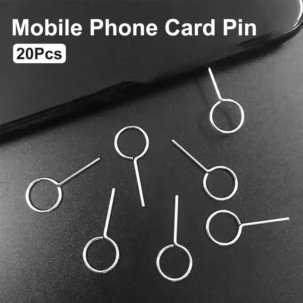 20Pcs Universal Phone SIM Card Remover Anti-Lost Wide Compatible Round Cellphones SIM Card Pin Tablet