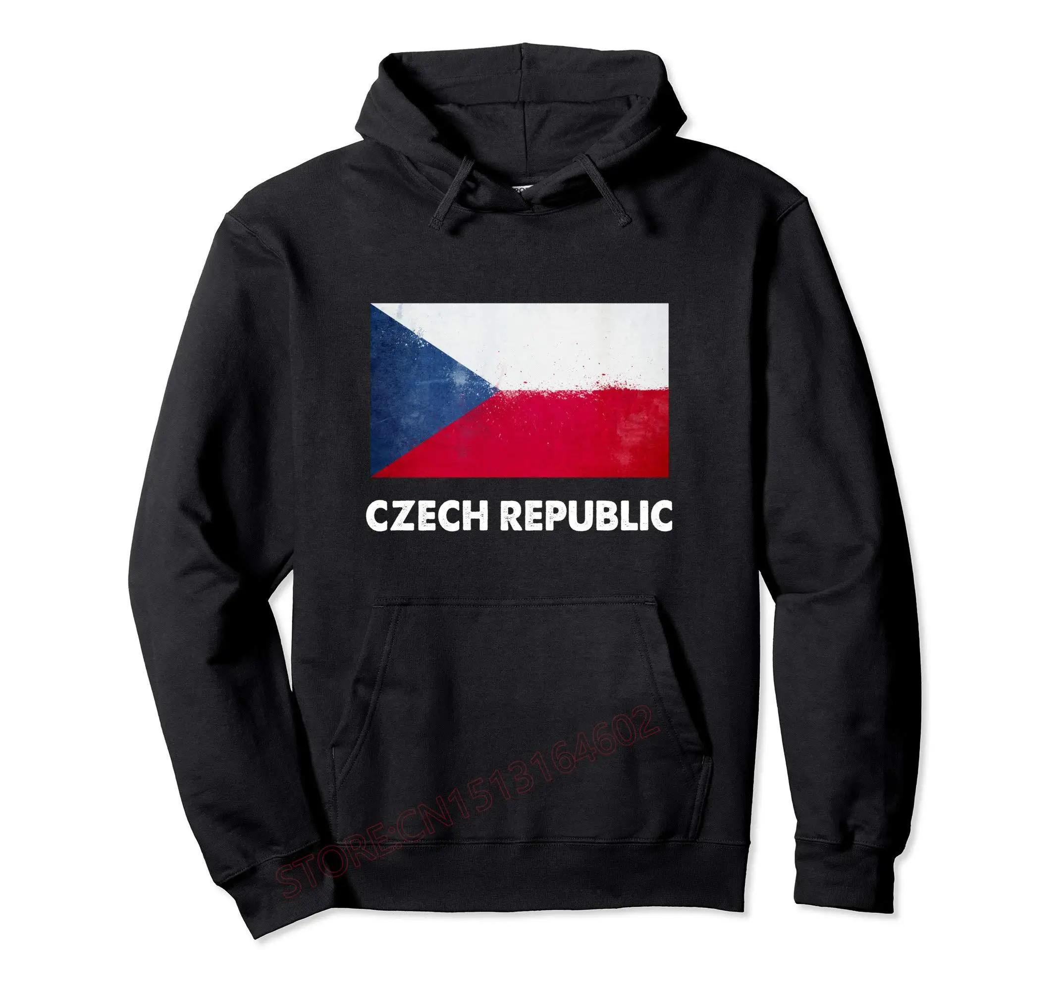 Czech Republic Flag Pullover Hoodie Men Women Unisex Cotton Hoodies Hip Hop Style Sweatshirt