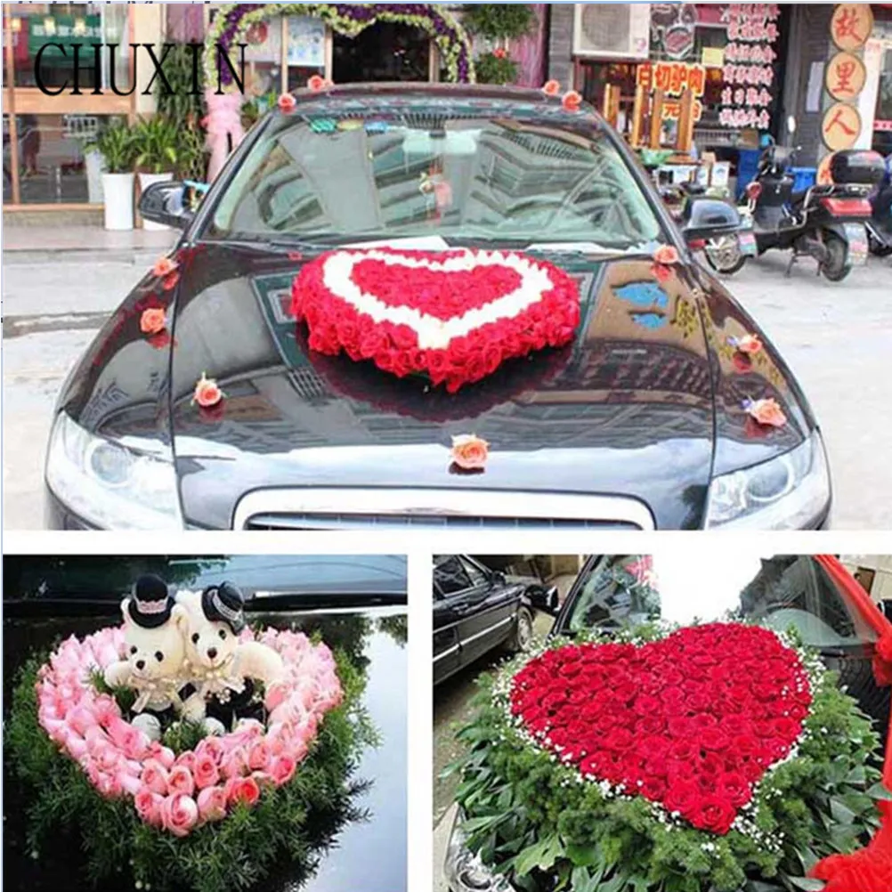 

1Pcs Floral Mud Car Head Flower Decoration DIY Suction Cup Green Large Heart Wedding Flower Arranging Mud Accessories for Party