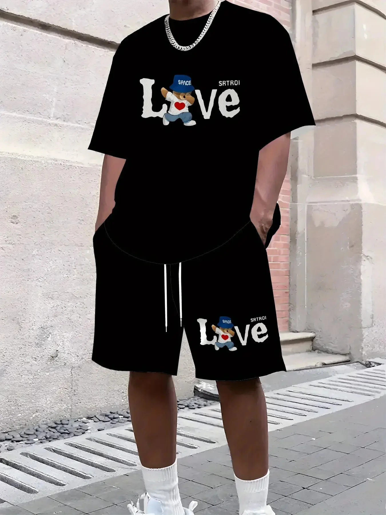 

2026 Summer New Men's Set: Y2K Oversized Casual T-shirt, Training Fitness Quick-dry Shorts, Comfortable and Breathable Jersey