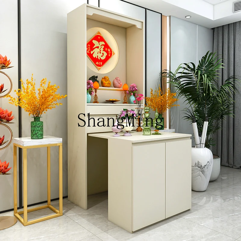 

CL Chinese-style vertical cabinet Modern simple household incense case Guanyin Bodhisattva God of Wealth Buddhist niche