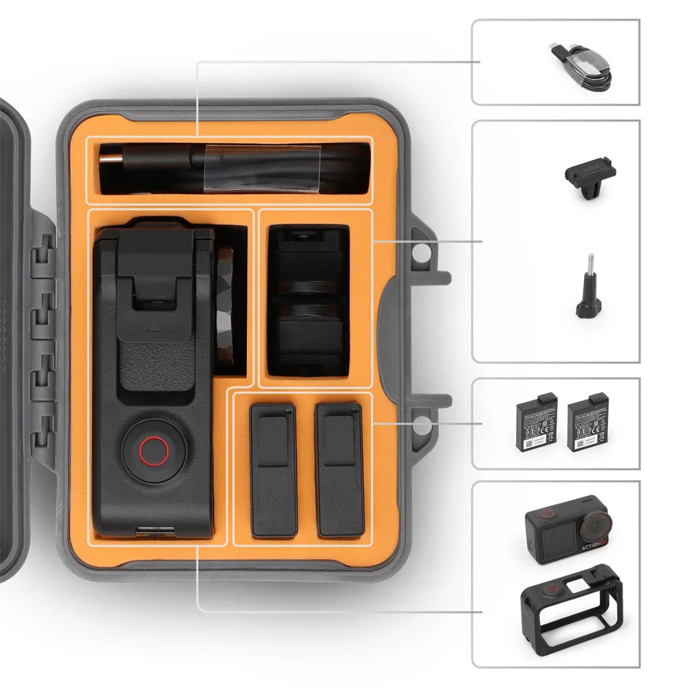 Kotak Tas Penyimpanan untuk DJI OSMO Action 5 Pro/4/3 Mini Tas Pembawa Keamanan Tahan Ledakan Aksesori Drone Penutup Portabel Tangan