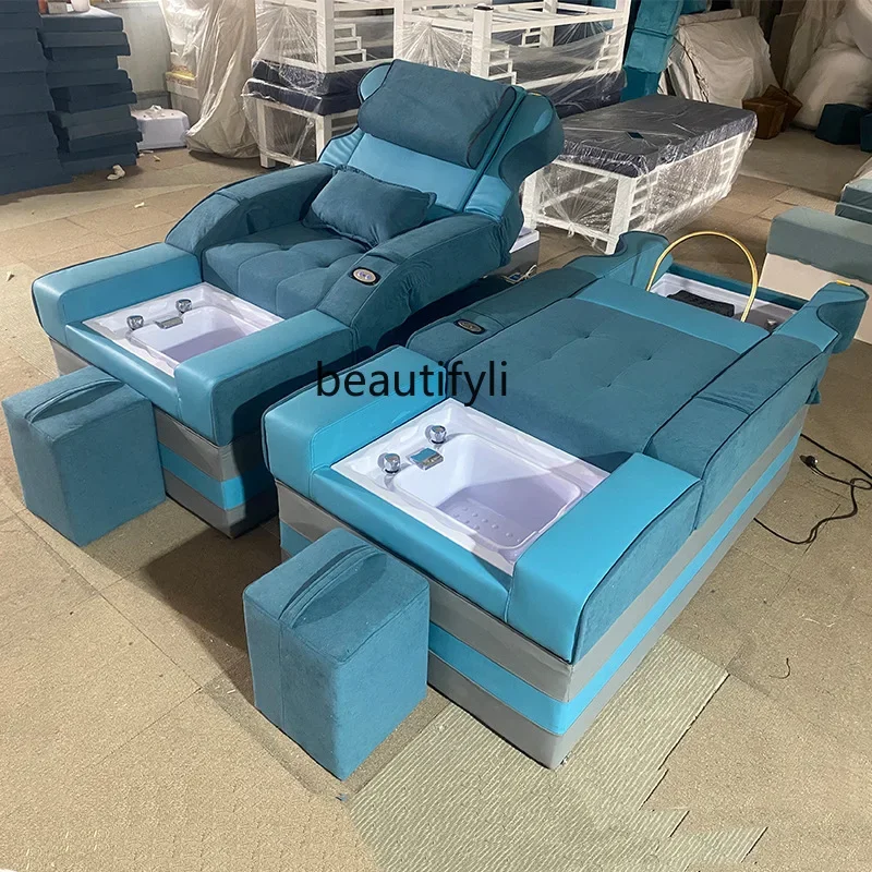 Factory Shampoo and Foot Washing Integrated Electric Bed Ear Cleaning Spa Massage Couch Circulating Water Head Therapy Recliner